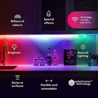 Waterproof Wifi Smart RGB LED Strip Music Sync Google Home Alexa App Controlled Full Kit
