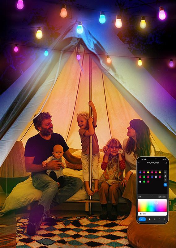 FCC 48 Ft Led Rope Light Bluetooth Outdoor Rgb String Lights multi color led rope light